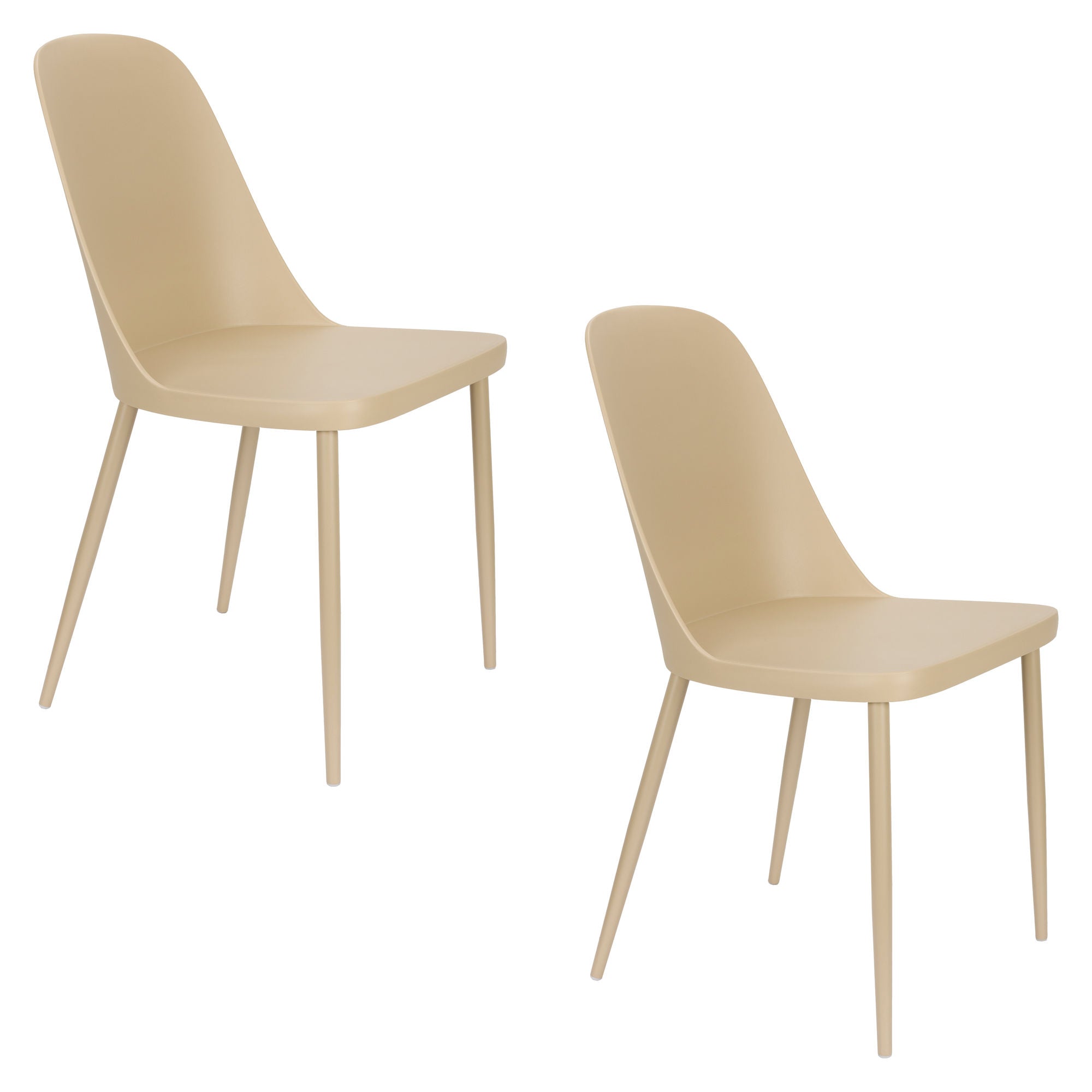 Set of 2 Pip All Beige Dining Chairs